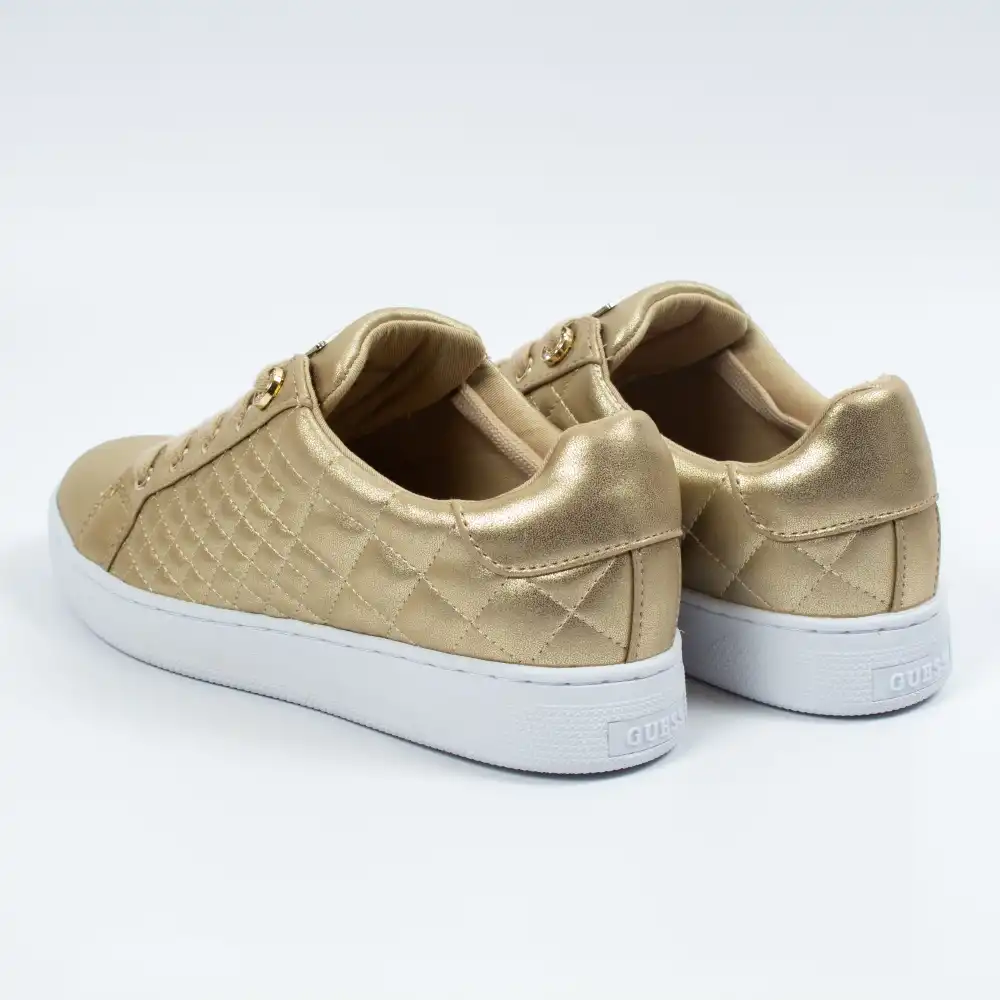 Basket basse femme Guess Reace Sneaker Laminé Or - ZESHOES