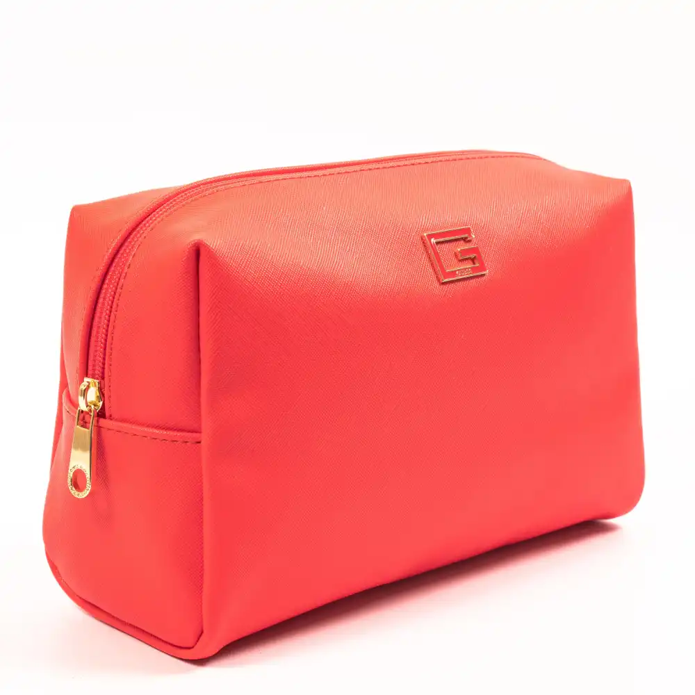Trousse de toilette femme Guess Nohea Large Top Zip red Orange - ZESHOES