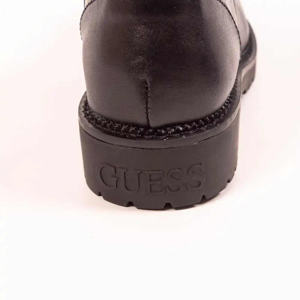 Basket montante femme Guess Talisi Genuine Leather Combat Boot Noir - ZESHOES