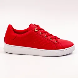 Basket basse femme Guess Reace Quilted Sneaker Rouge - ZESHOES