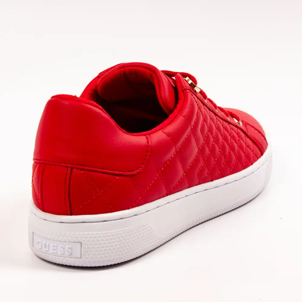 Basket basse femme Guess Reace Quilted Sneaker Rouge - ZESHOES