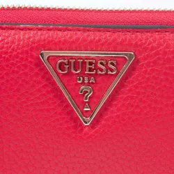Portefeuille femme Guess Becca Long Zipper Pull Rouge - ZESHOES