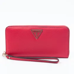 Portefeuille femme Guess Becca Long Zipper Pull Rouge - ZESHOES