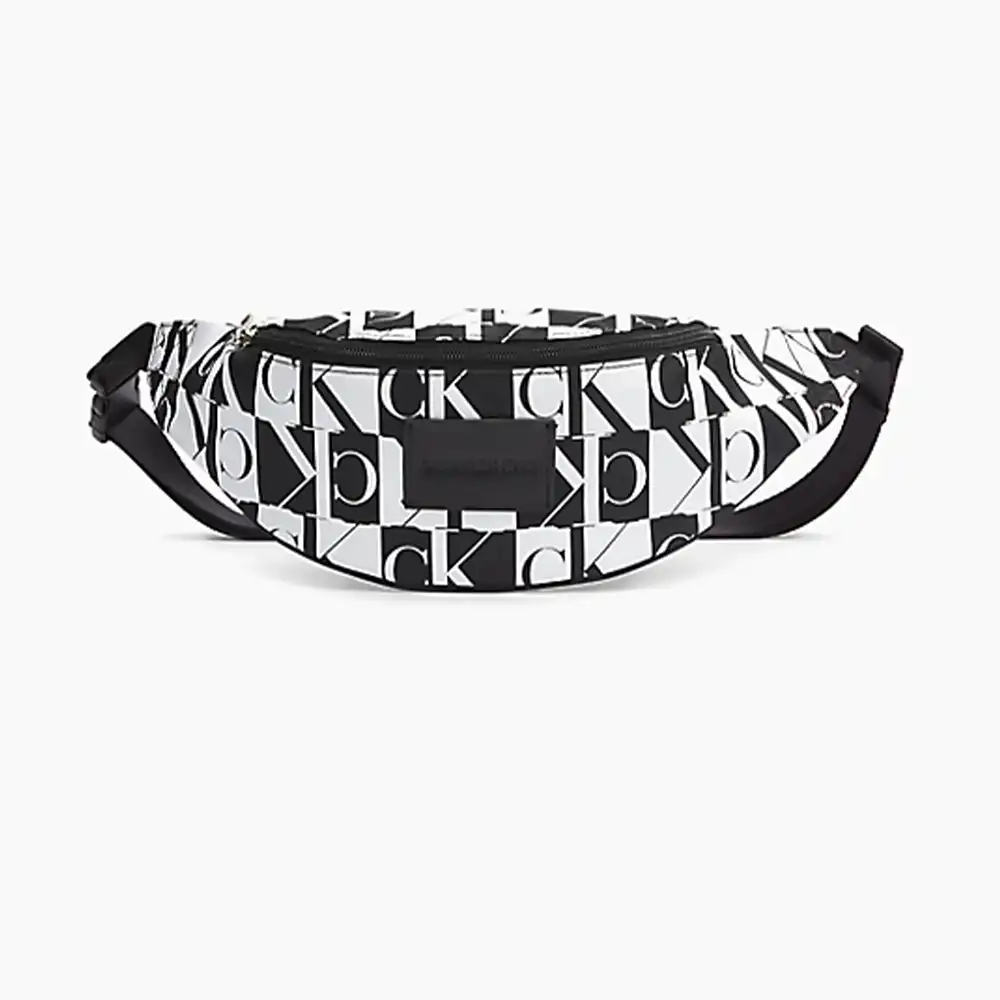 Sac banane homme Calvin Klein SP Essentials Print Street Pack noir et blanc -...
