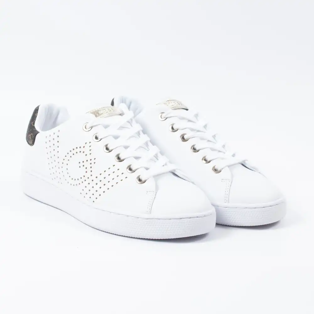 Basket de ville basse femme Guess Perforé Ranvo Blanc - ZESHOES