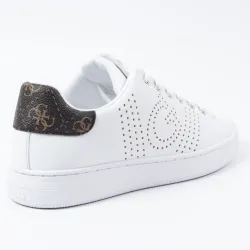 Basket de ville basse femme Guess Perforé Ranvo Blanc - ZESHOES