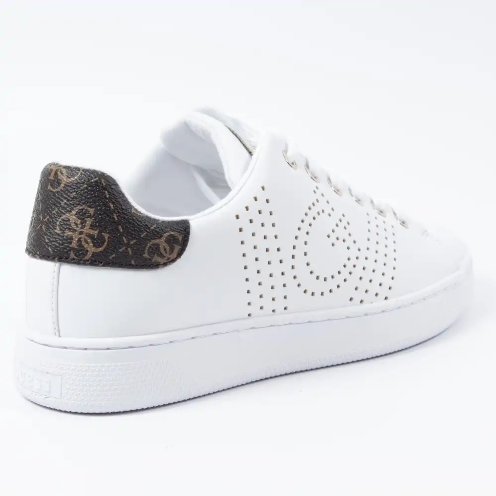 Basket de ville basse femme Guess Perforé Ranvo Blanc - ZESHOES