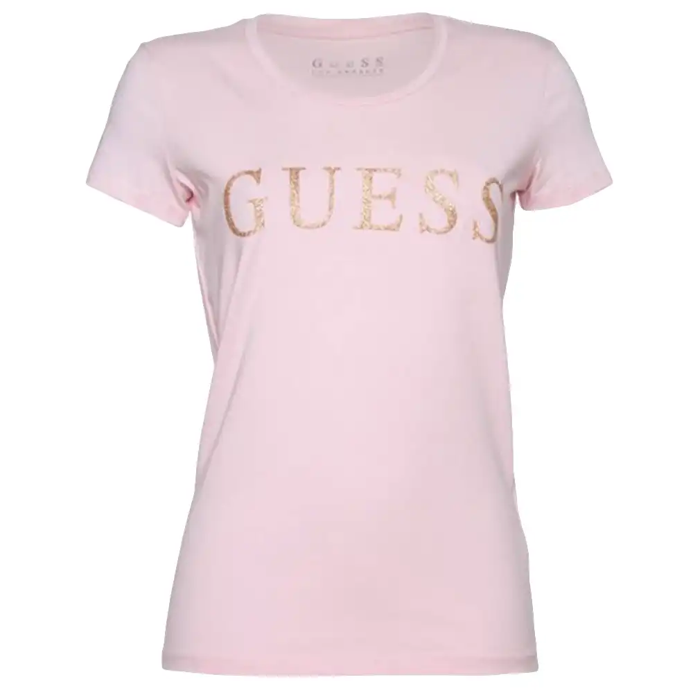Tee shirt manche courte femme Guess Devine Rose - ZESHOES