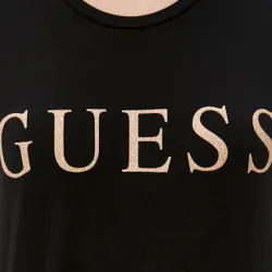 Tee shirt manche courte femme Guess Devine Noir - ZESHOES