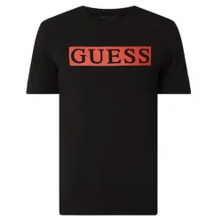 T shirt manche courte homme Guess Logo Print Black Noir - ZESHOES