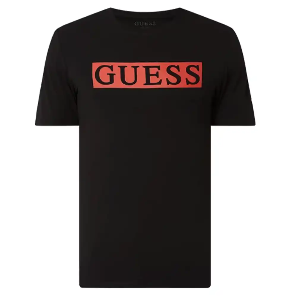 T shirt manche courte homme Guess Logo Print Noir - ZESHOES