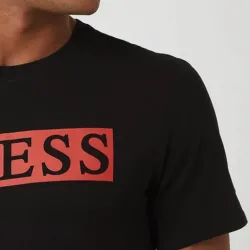 T shirt manche courte homme Guess Logo Print Black Noir - ZESHOES