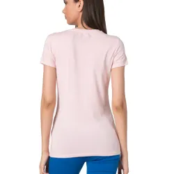 Tee shirt manche courte femme Guess Classic logo Rose - ZESHOES