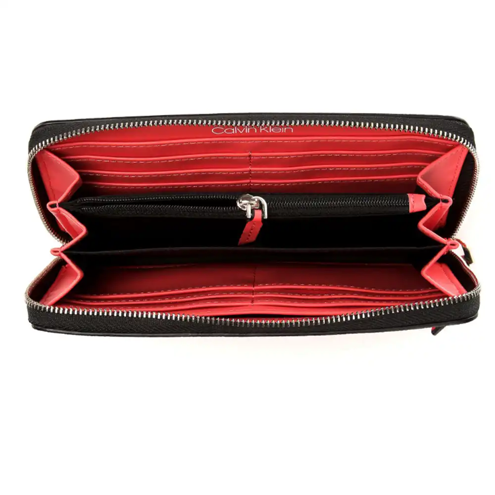 Portefeuille femme Calvin Klein Must ziparound coral Rose - ZESHOES