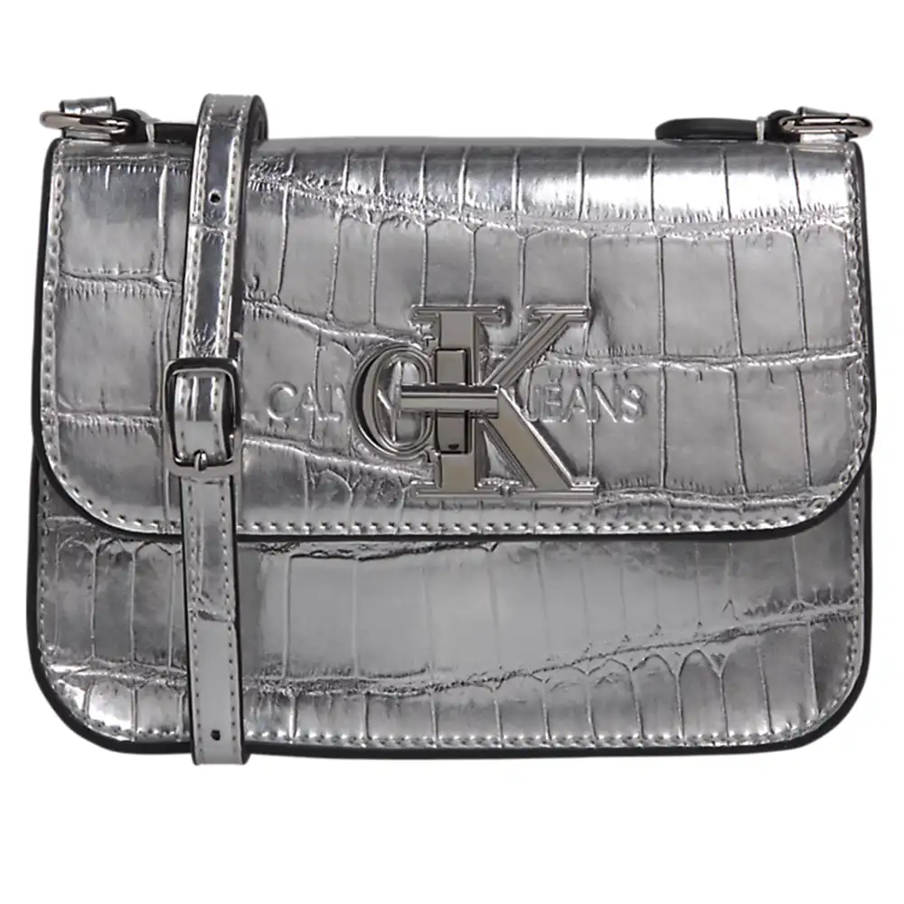 Sac a main femme Calvin Klein Hardware flap body c Gris - ZESHOES