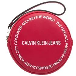 Portefeuille femme Calvin Klein cercle sculpté Rouge - ZESHOES