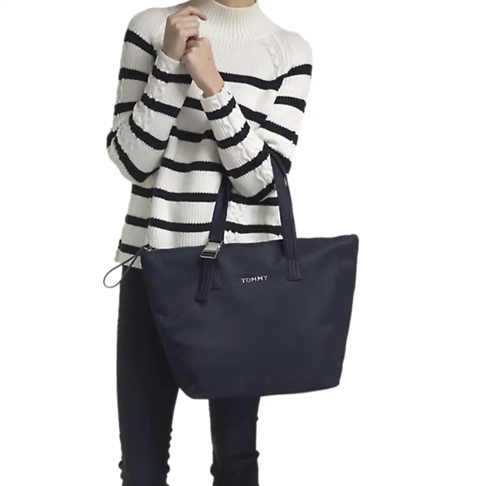 Sac a main femme Tommy Jeans Nylon tote Bleu - ZESHOES