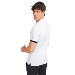 Polo manche courte Guess Logo brodé Blanc - ZESHOES