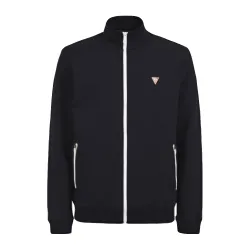 Sweat zippé homme Guess Classic logo triangle Bleu - ZESHOES