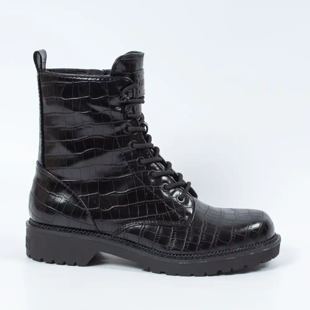 Basket montante femme Guess Anfibio talisi effet croco Noir - ZESHOES