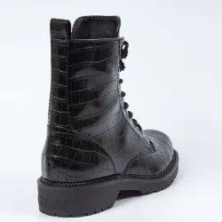 Basket montante femme Guess Anfibio talisi effet croco Noir - ZESHOES