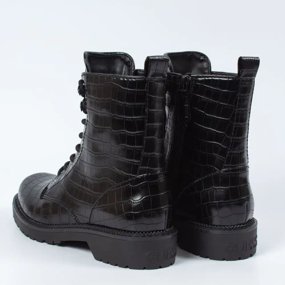 Basket montante femme Guess Anfibio talisi effet croco Noir - ZESHOES