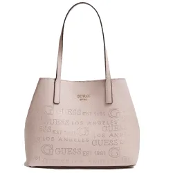 Sac a main femme Guess Cabas vikky logo Rose - ZESHOES