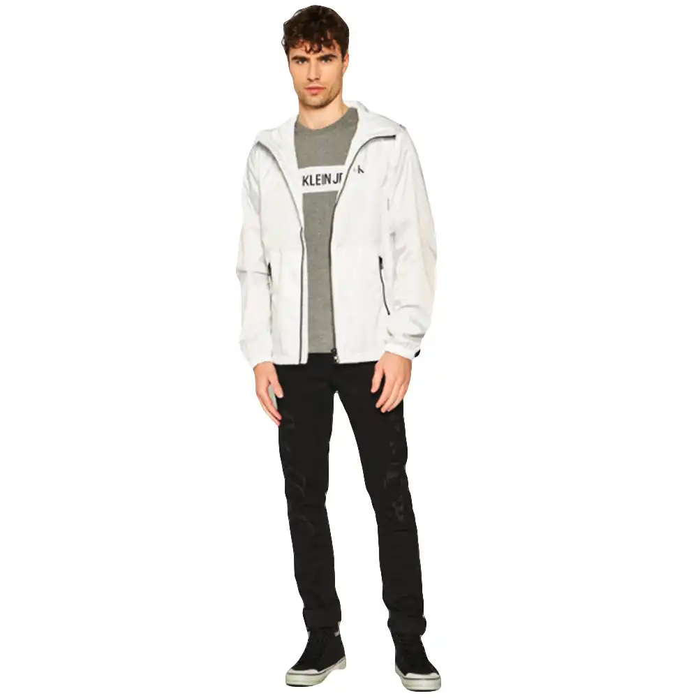 Veste de survêtement homme Calvin Klein Logo streetwear Blanc - ZESHOES