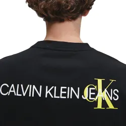 T shirt manche courte homme Calvin Klein Logo yellow Noir - ZESHOES T shirt manche courte homme Calvin Klein Logo yellow Noir - ZESHOES