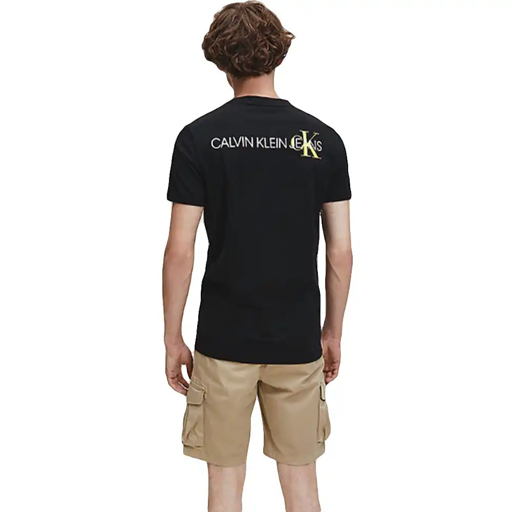 T shirt manche courte homme Calvin Klein Logo yellow Noir - ZESHOES T shirt manche courte homme Calvin Klein Logo yellow Noir - ZESHOES