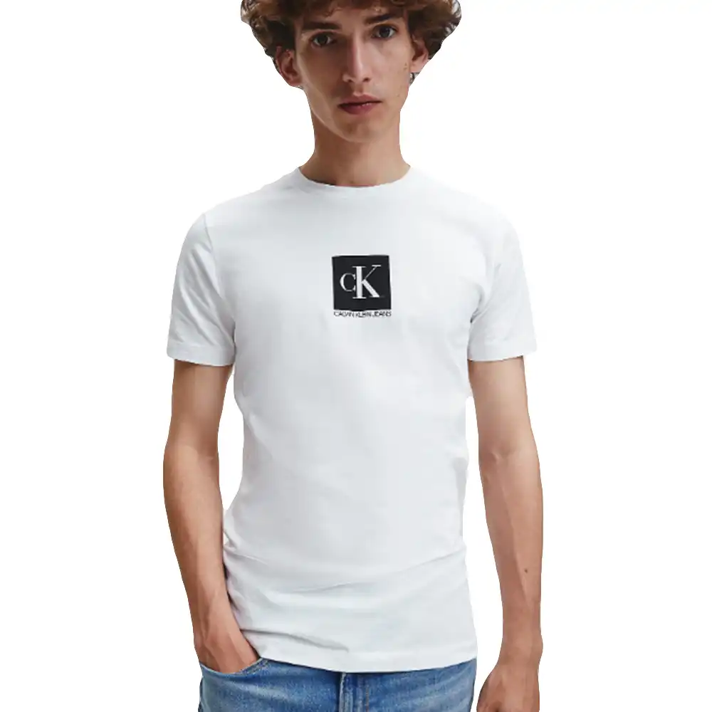 T shirt manche courte homme Calvin Klein coton bio Blanc - ZESHOES