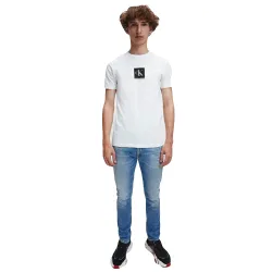 T shirt manche courte homme Calvin Klein coton bio Blanc - ZESHOES