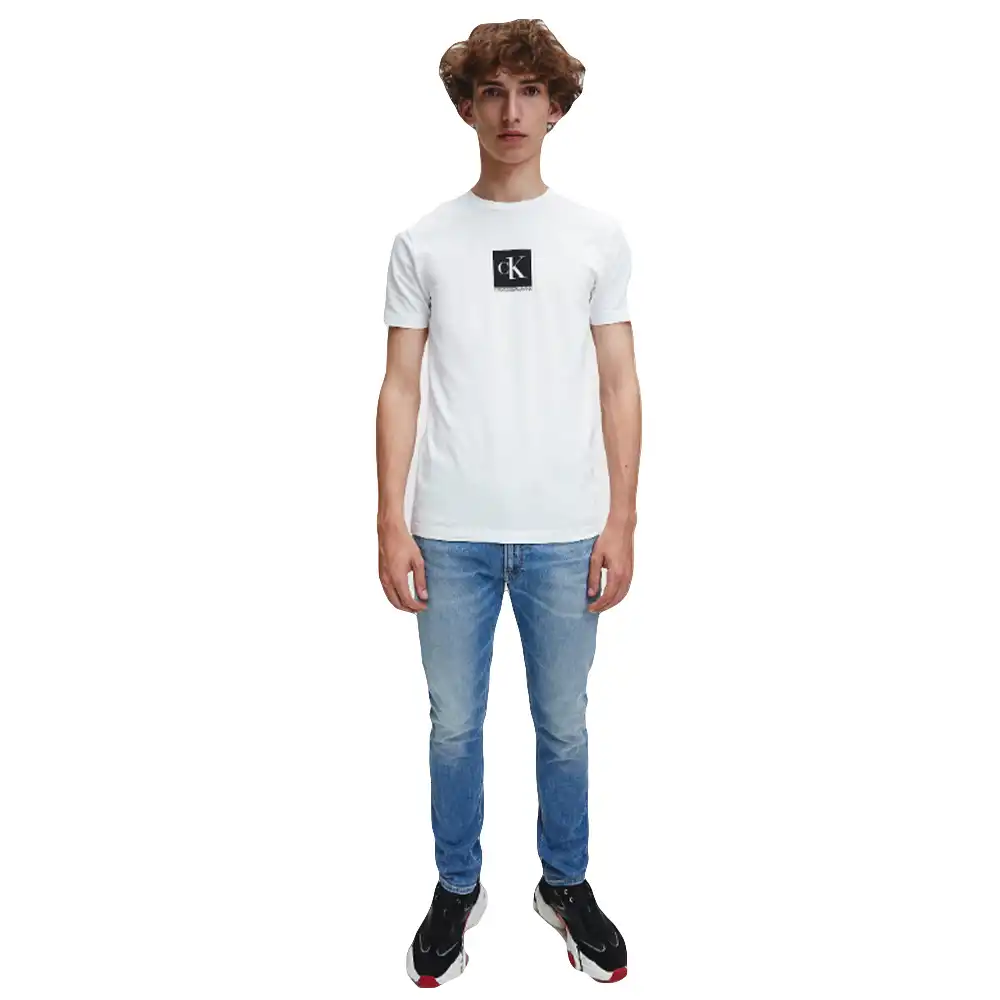T shirt manche courte homme Calvin Klein coton bio Blanc - ZESHOES