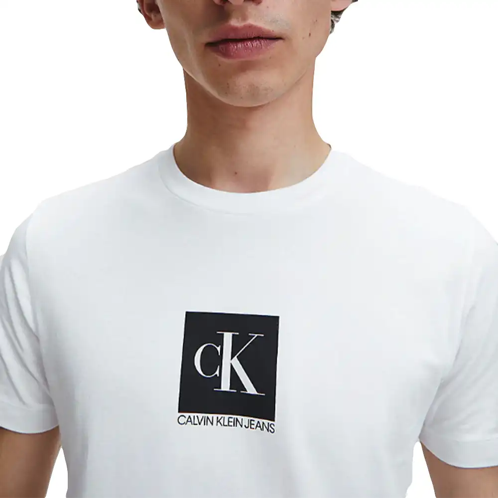 T shirt manche courte homme Calvin Klein coton bio Blanc - ZESHOES