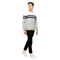 Sweat shirt homme Guess Brazos sweater Gris - ZESHOES
