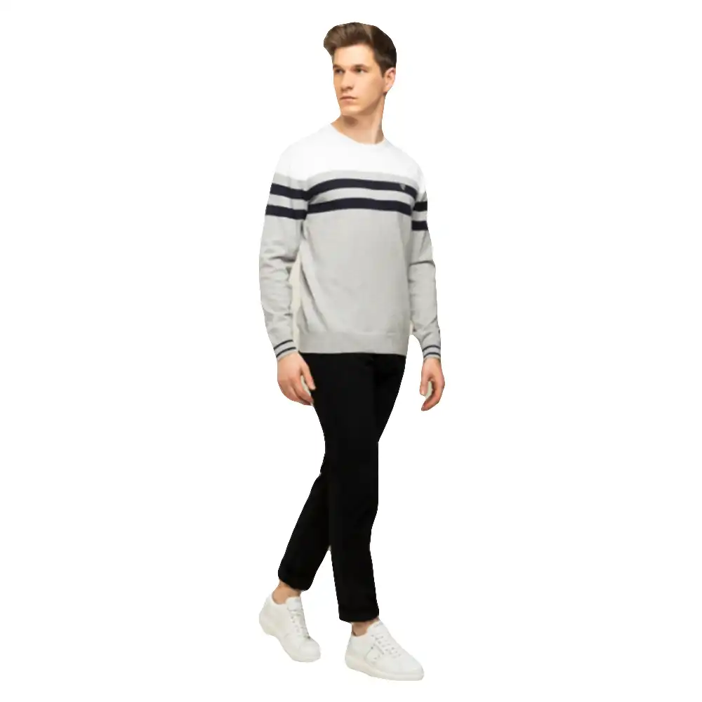 Sweat shirt homme Guess Brazos sweater Gris - ZESHOES