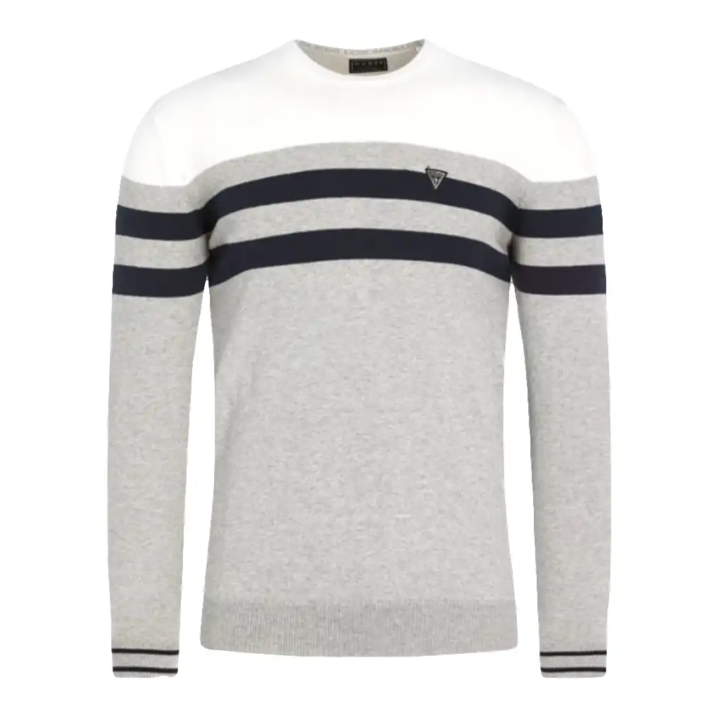 Sweat shirt homme Guess Brazos sweater Gris - ZESHOES