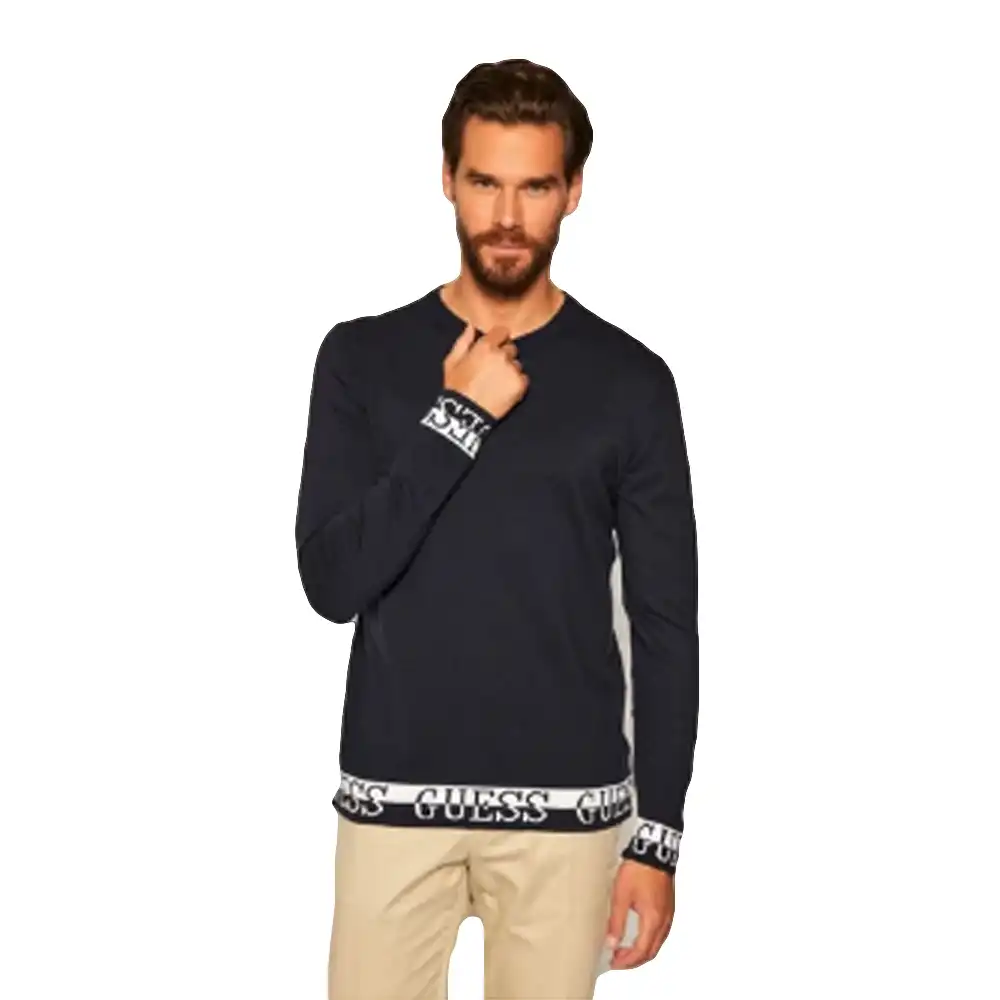 Sweat shirt homme Guess Nat Bleu - ZESHOES