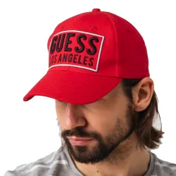 Casquette homme Guess Cap logo Rouge - ZESHOES
