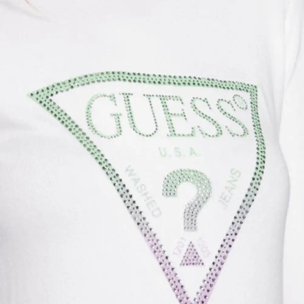 Tee shirt manche longue femme Guess Sheila Blanc - ZESHOES