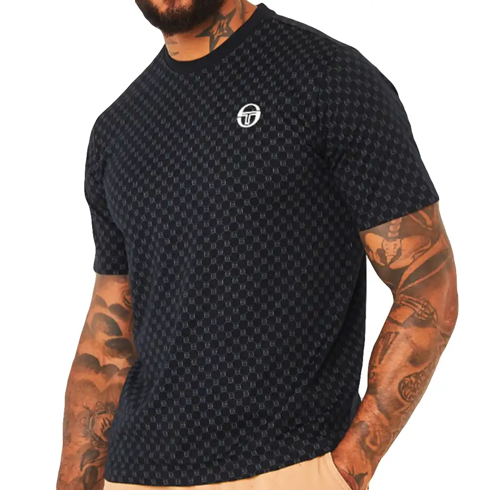 T shirt manche courte homme Sergio Tacchini Din Noir - ZESHOES