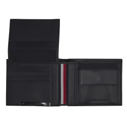 Portefeuille homme Tommy Jeans Corp plaque stripe cc flap&coin Bleu - ZESHOES