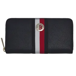 Portefeuille femme Tommy Jeans Th core lrg za wallet Bleu