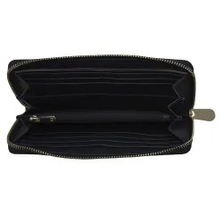 Portefeuille femme Tommy Jeans Honey leg za metallic Bleu - ZESHOES