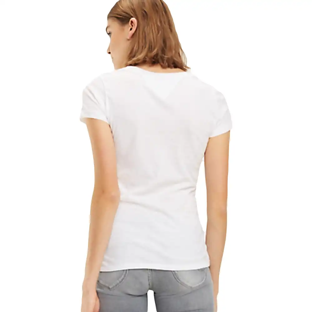 Tee shirt manche courte femme Tommy Jeans Essential slim Blanc - ZESHOES