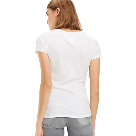 Tee shirt manche courte femme Tommy Jeans Blanc Essential slim