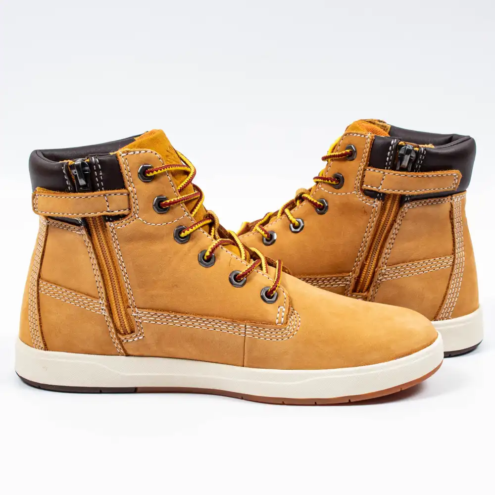 Bottine garcon, boots Timberland davis square 6 in side zip Camel - ZESHOES