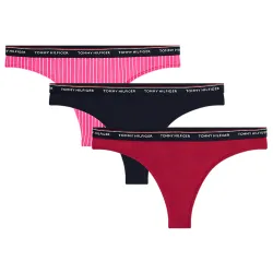 Culotte femme Tommy Jeans Pack x3 thong stripe print Multicolor - ZESHOES