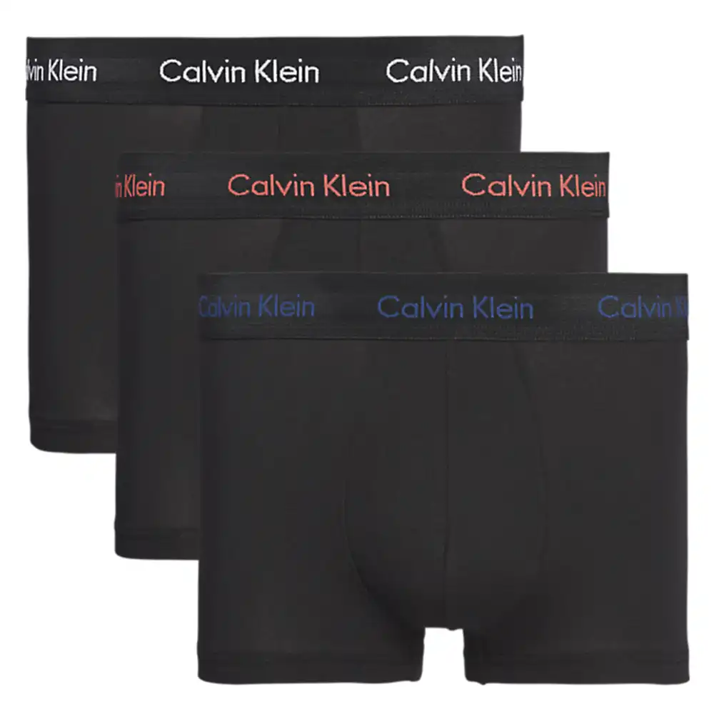 Boxer homme Calvin Klein Pack x3 low rise trunk Noir - ZESHOES