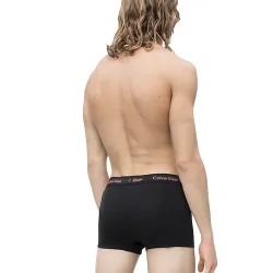 Boxer homme Calvin Klein Pack x3 low rise trunk Noir - ZESHOES